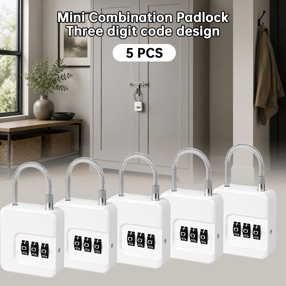Cable Lock Combination - Mini 3 Digit Steel Cable Combination