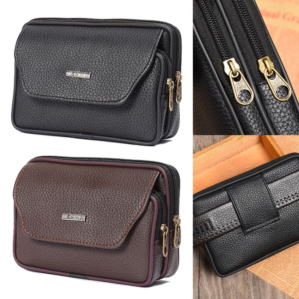 Casual PU Leather Men Waist Ba - Travel Accessories Men review and price