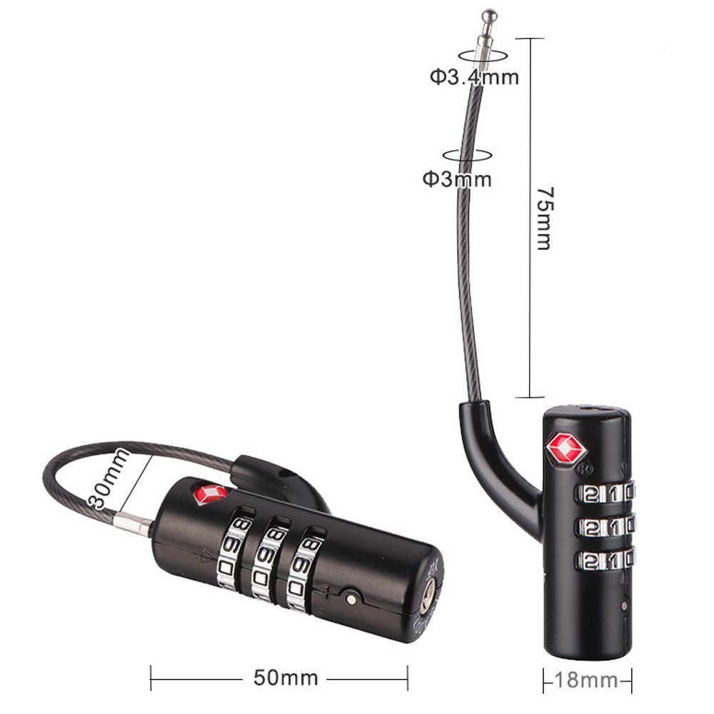 Waterproof Cable Luggage Lock  - Cable Lock Combination review and price