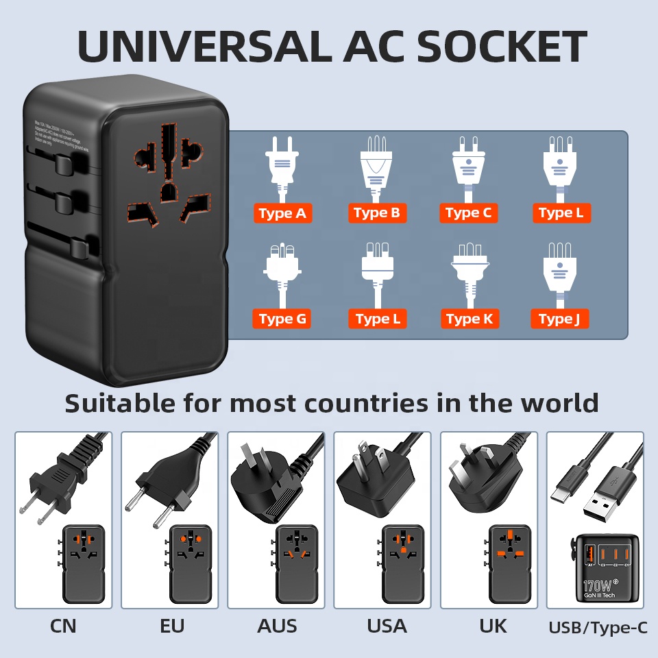 PD 170W Multi Ports Internatio - Travel Adapter Universal review and price