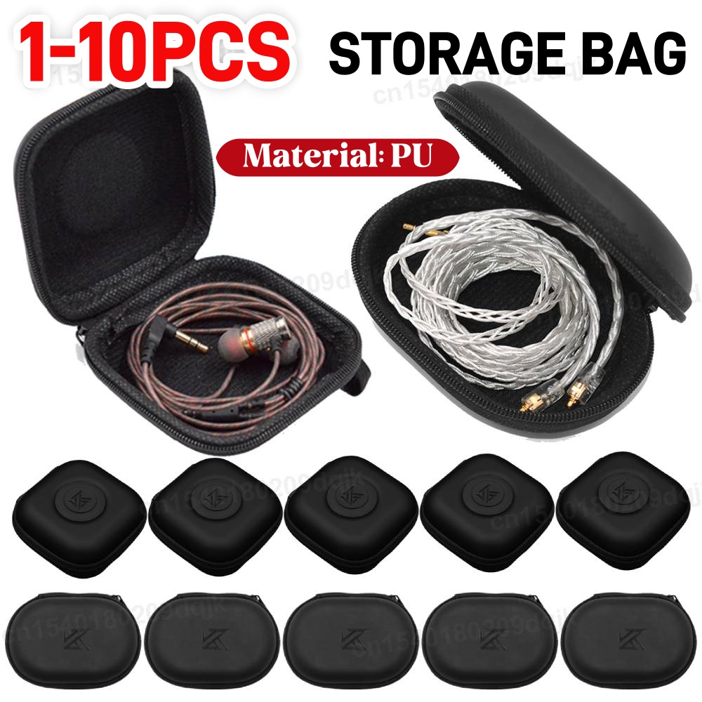 1-10PCS KZ Earphones Case PU L - Travel Accessories Box review and price