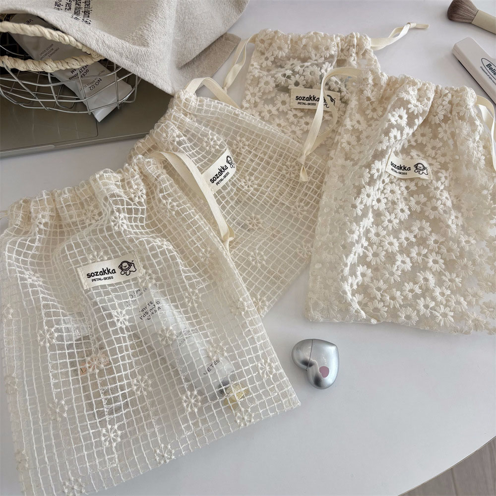 Lace Embroidered Daisy Mesh Dr - Travel Accessories Organizer Bag review and price