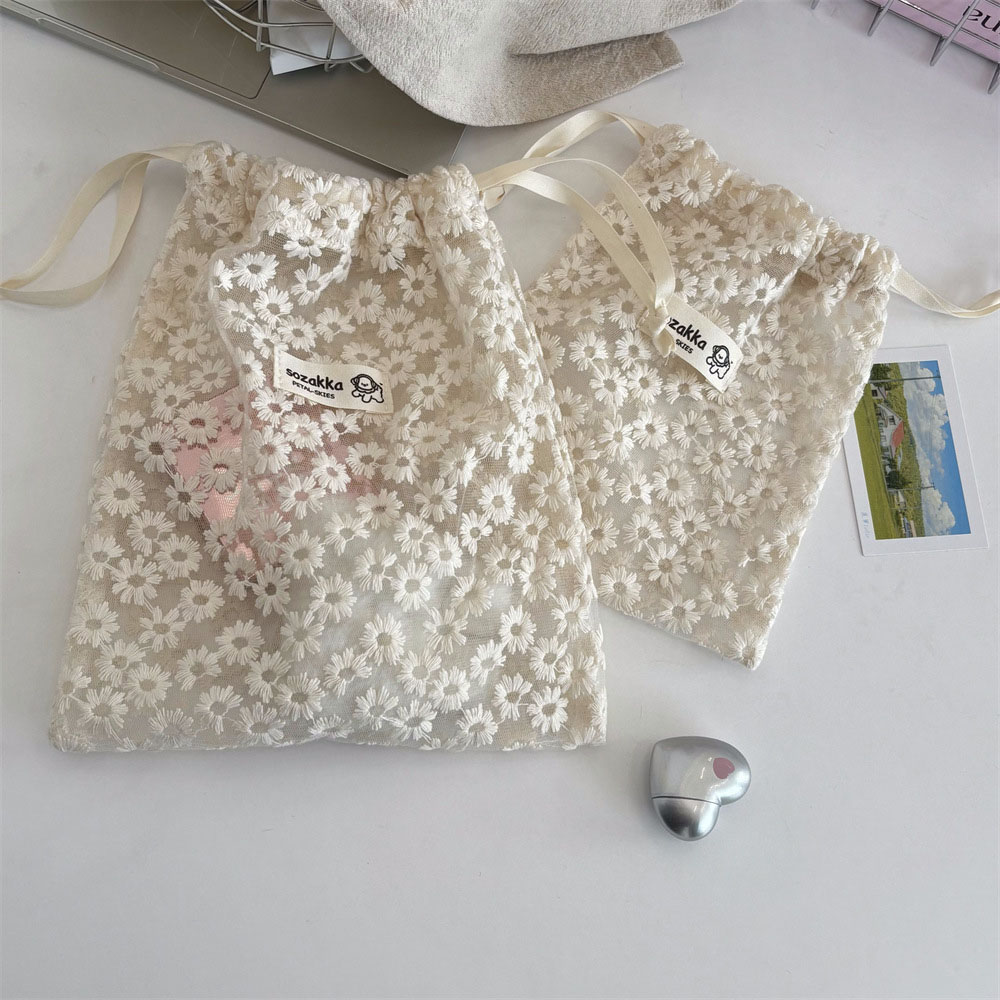 Lace Embroidered Daisy Mesh Dr - Travel Accessories Organizer Bag review and price
