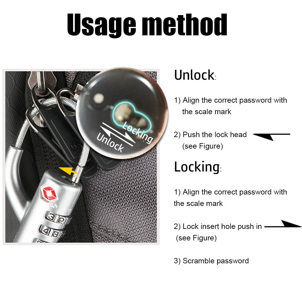 High Security Cable Luggage Lo - Cable Lock Combination review and price