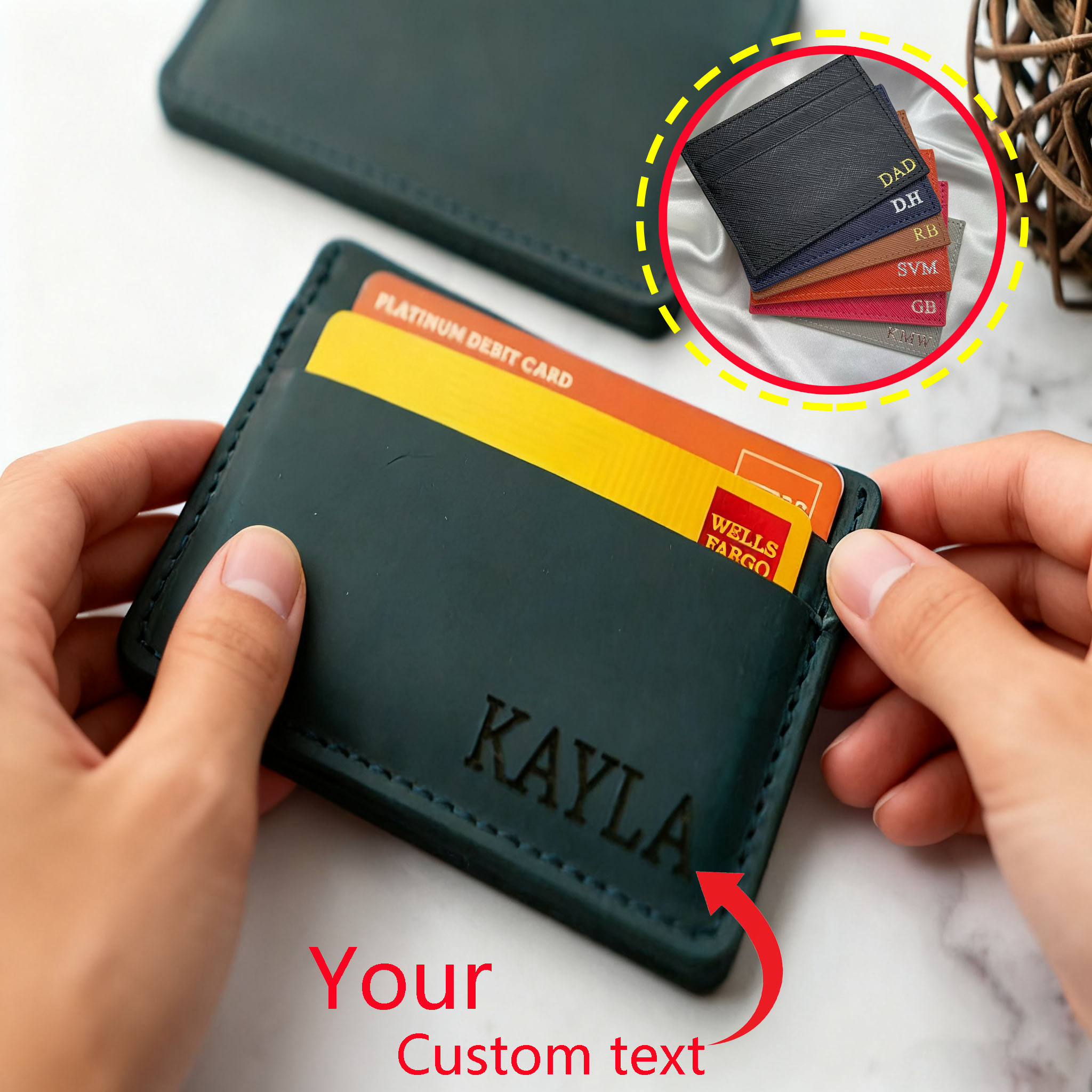 Custom high-endLeather ID Card - Travel Wallet Slim review and price