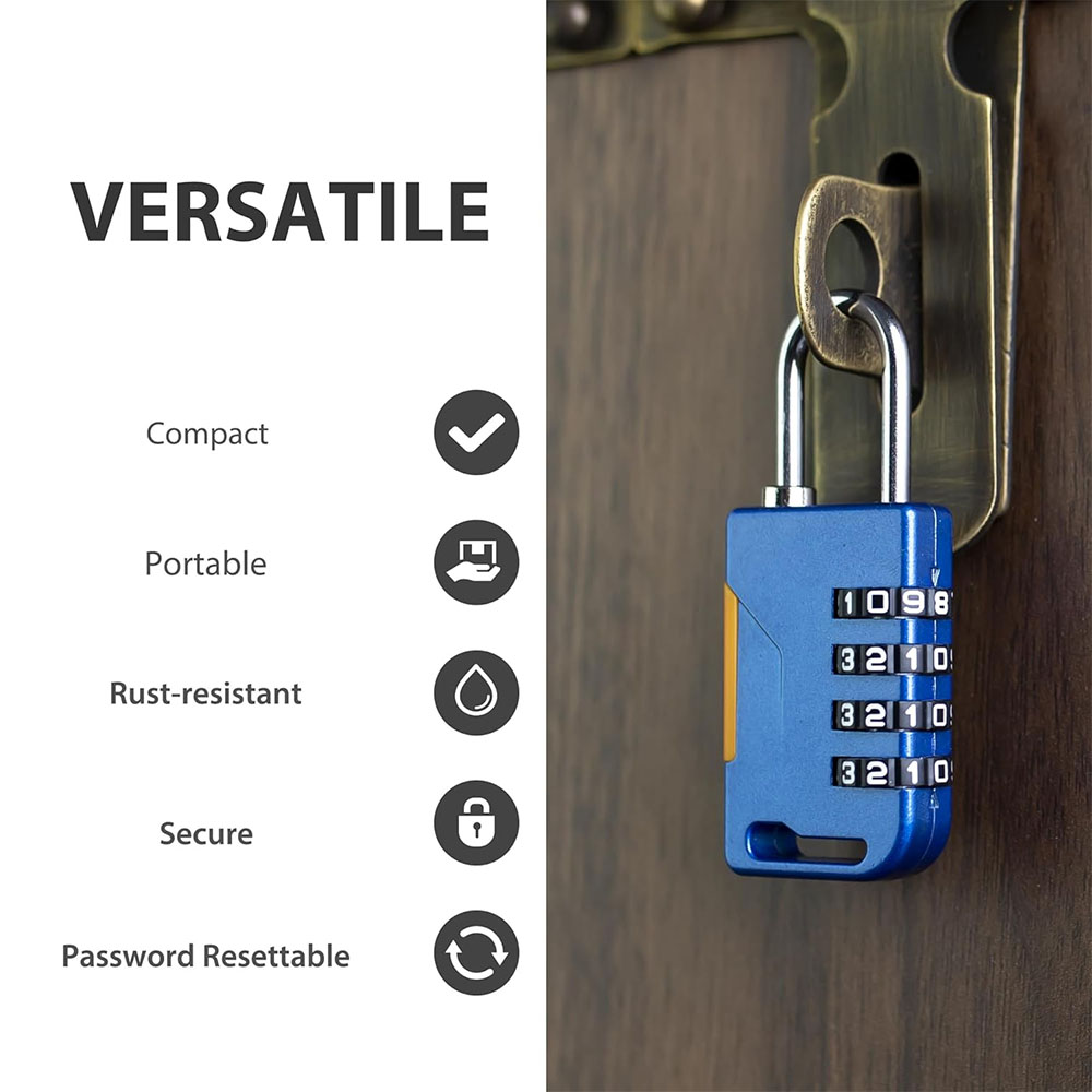 4 Digit Combination Padlock wi - Cable Lock Combination review and price