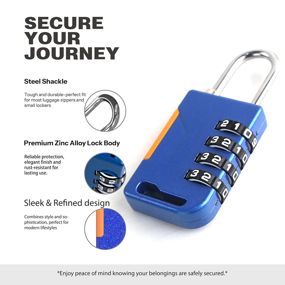 4 Digit Combination Padlock wi - Cable Lock Combination review and price