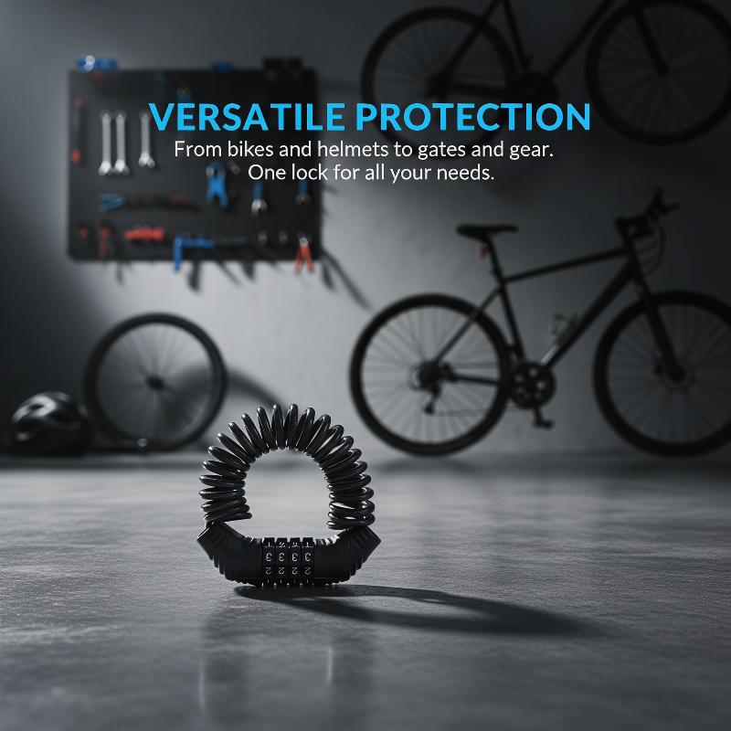 Black Motorcycle Helmet Lock 4 - Cable Lock Combination review and price